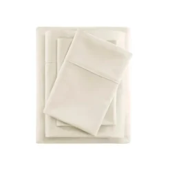 Bed Sheets-Kirkland's Home Cream Rich Cooling Cotton Queen Sheet Set Ivory