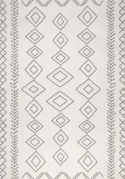 Outdoor Rugs-Kirkland's Home Cream Serna Tribal Outdoor Area Rug, 5X7 White/Black