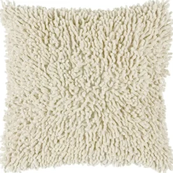 Pillows-Kirkland's Home Cream Shag Pillow Ivory