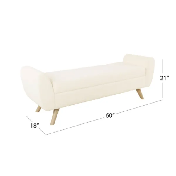 Benches & Ottomans-Kirkland's Home Cream Sherpa And Wood Storage Bench Ivory