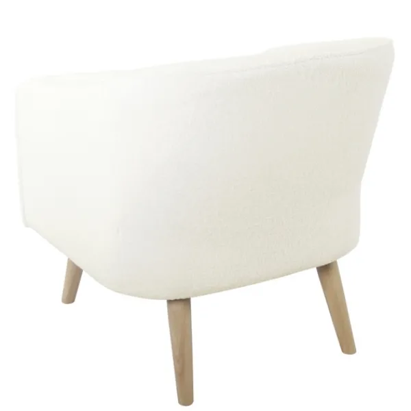 Accent Chairs-Kirkland's Home Cream Sherpa Upholstered Barrel Accent Chair Ivory