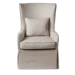 Accent Chairs-Kirkland's Home Cream Slipcovered Accent Chair Ivory