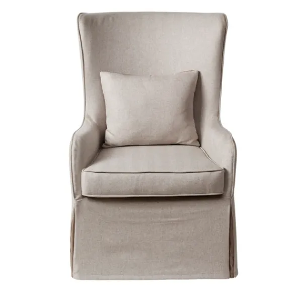 Accent Chairs-Kirkland's Home Cream Slipcovered Accent Chair Ivory