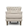 Accent Chairs-Kirkland's Home Cream Tufted Armchair With Lumbar Pillow Ivory