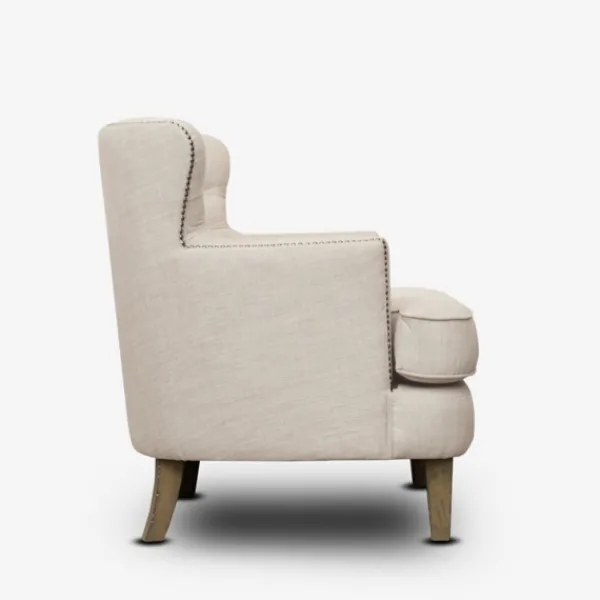 Accent Chairs-Kirkland's Home Cream Tufted Armchair With Lumbar Pillow Ivory