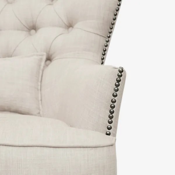 Accent Chairs-Kirkland's Home Cream Tufted Armchair With Lumbar Pillow Ivory