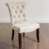 Dining Chairs-Kirkland's Home Cream Tufted Dining Chair With Rolled Back Ivory