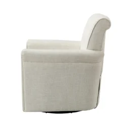 Accent Chairs-Kirkland's Home Cream Tufted Swivel Accent Chair Ivory