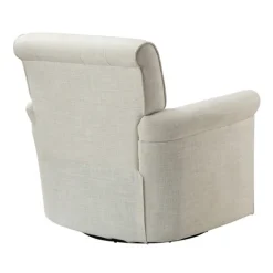 Accent Chairs-Kirkland's Home Cream Tufted Swivel Accent Chair Ivory