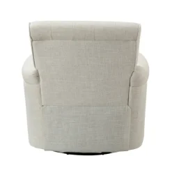Accent Chairs-Kirkland's Home Cream Tufted Swivel Accent Chair Ivory
