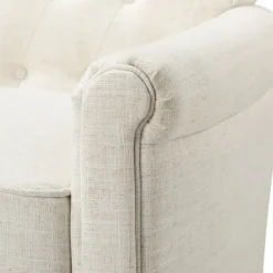 Accent Chairs-Kirkland's Home Cream Tufted Swivel Accent Chair Ivory