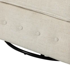 Accent Chairs-Kirkland's Home Cream Tufted Swivel Accent Chair Ivory