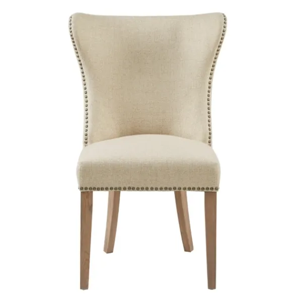 Dining Chairs-Kirkland's Home Cream Wing Back Nailhead Dining Chairs, Set Of 2 Ivory