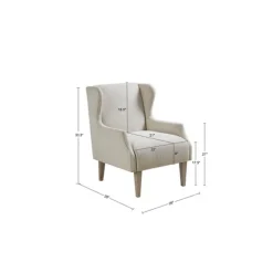 Accent Chairs-Kirkland's Home Cream Wingback Martha Stewart Accent Chair Ivory