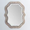 Decorative Mirrors-Kirkland's Home Cream Wood Beaded Wavy Frame Mirror