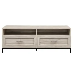 Tv Stands & Media Consoles-Kirkland's Home Cream Wood 2-Drawer Tv S D Tan