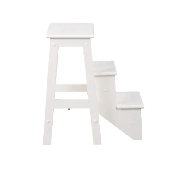 Bar Stools & Counter Height Stools-Kirkland's Home Cream Wooden 3-Level Step Stool Ivory