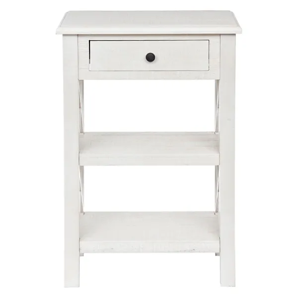 Accent & End Tables-Kirkland's Home Cream Wooden Plank Side Table Ivory