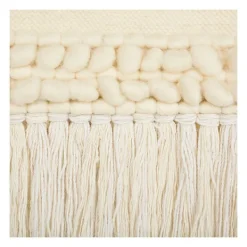 Wall Plaques-Kirkland's Home Cream Woven Fringe Macrame Wall Hanging Ivory