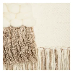 Wall Plaques-Kirkland's Home Cream Woven Layered Textured Macrame Wall Hanging Ivory