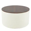 Benches & Ottomans-Kirkland's Home Cream Woven Wood Top Storage Ottoman Ivory