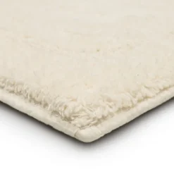Bathroom Rugs-Kirkland's Home Creme Plush Reversible Cotton Bath Mat, 60 In. Ivory