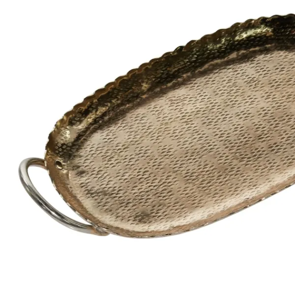 Decorative Trays-Kirkland's Home Crimped Edge 2-Pc. Decorative Tray Set Gold