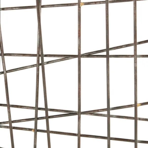 Wall Plaques-Kirkland's Home Crosshatch Metal Frame Plaque Brown