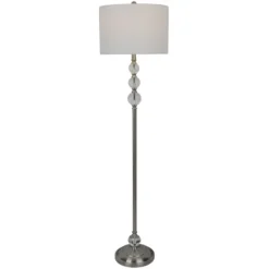 Floor Lamps-Kirkland's Home Crystal Orb Stacked Floor Lamp, 60 In. White