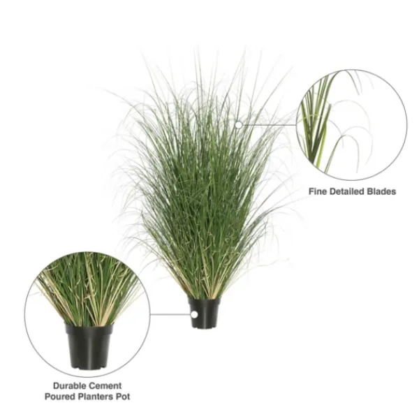 Trees & Topiaries-Kirkland's Home Curled Green Grass Potted Plant