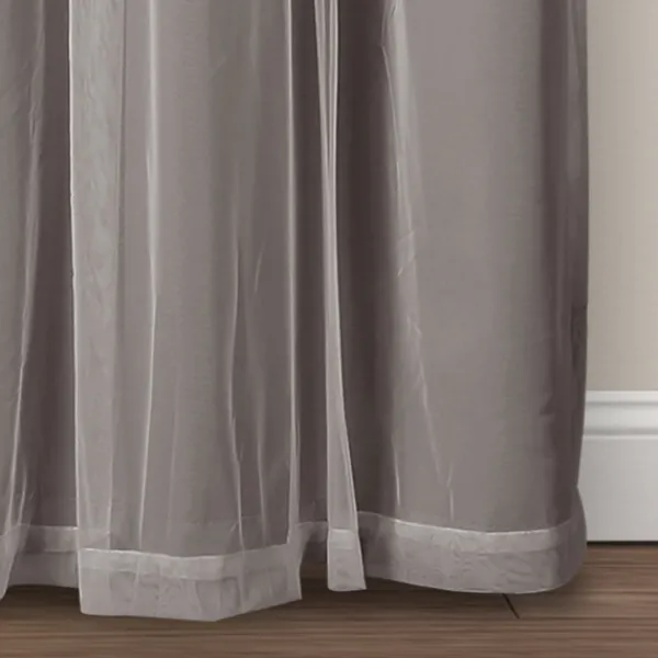 Curtains & Drapes-Kirkland's Home Curtain Panel Set With Overlay, 84 In. Gray