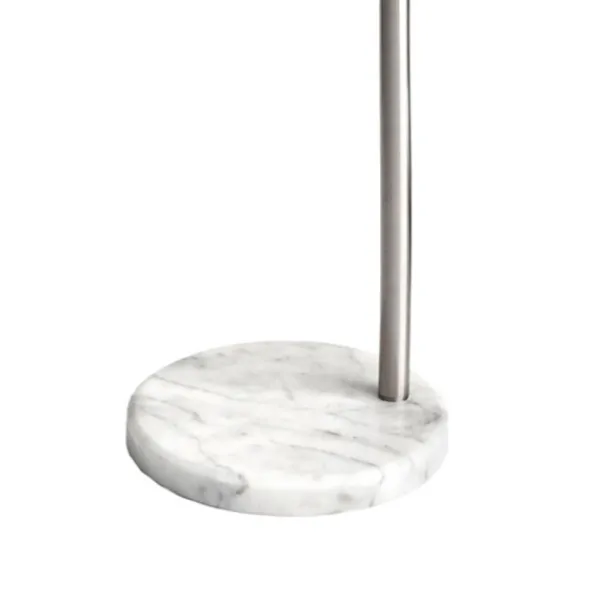 Floor Lamps-Kirkland's Home Curved Floor Lamp With Marble Base Silver