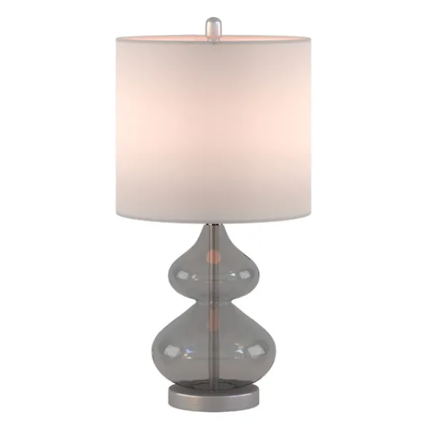 Table Lamps-Kirkland's Home Curved Gray Glass Table Lamps, Set Of 2 White