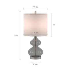 Table Lamps-Kirkland's Home Curved Gray Glass Table Lamps, Set Of 2 White