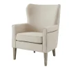 Accent Chairs-Kirkland's Home Curved Wingback Accent Chair Ivory