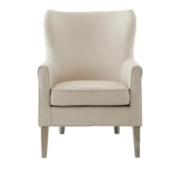 Accent Chairs-Kirkland's Home Curved Wingback Accent Chair Ivory