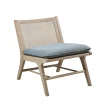 Accent Chairs-Kirkland's Home Cushion Ash Cane Back Accent Chair Blue