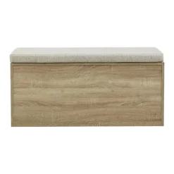 Benches & Ottomans-Kirkland's Home Cushioned Open Cubby Storage Bench Gray