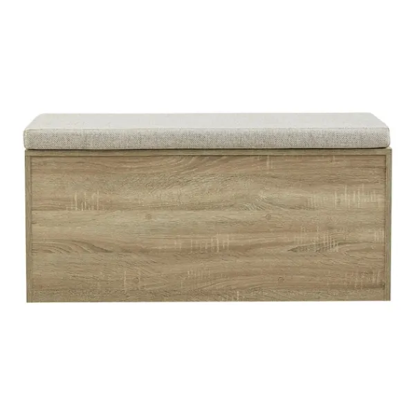Benches & Ottomans-Kirkland's Home Cushioned Open Cubby Storage Bench Gray