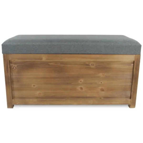 Benches & Ottomans-Kirkland's Home Cushioned Storage Benches, Set Of 2 Gray