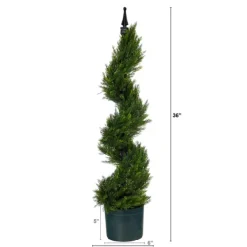 Trees & Topiaries-Kirkland's Home Cypress Spiral Metal Pole Topiary In Black Planter