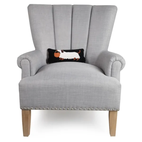 Pillows-Kirkland's Home Dachshund Ghost Halloween Mini Lumbar Pillow Black/Ivory
