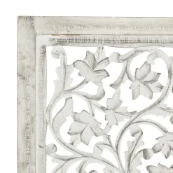 Wall Plaques-Kirkland's Home Daisy Distressed Carved Wall Plaque White