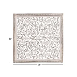 Wall Plaques-Kirkland's Home Daisy Distressed Carved Wall Plaque White