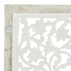 Wall Plaques-Kirkland's Home Daisy Distressed Carved Wall Plaque White