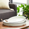 Decorative Trays-Kirkland's Home Daisy Farmhouse 2-Pc. Decorative Tray Set White