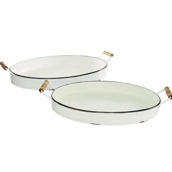 Decorative Trays-Kirkland's Home Daisy Farmhouse 2-Pc. Decorative Tray Set White