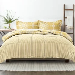 Comforters-Kirkland's Home Daisy Medallion King 3-Pc. Comforter Set Yellow