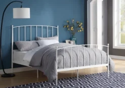 Beds & Headboards-Kirkland's Home Daisy Modern Arch Queen Bed Frame White