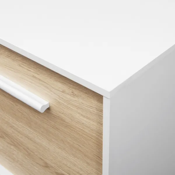 Tv Stands & Media Consoles-Kirkland's Home Daisy Oak Wood Open Storage Tv Stand White